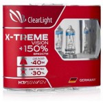 Лампа автомобильная галогенная Clearlight H1 12V-55W X-treme Vision + 150%, 2 шт (MLH1XTV150)