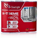 Лампа автомобильная галогенная Clearlight H4 12V-60\/55W X-treme Vision + 150%, 2 шт (MLH4XTV150)