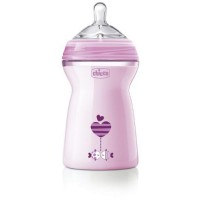 Бутылочка для кормления Chicco Natural Feeling, 6+, 330 мл, розовая (310205212) (00080837110000)