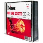 CD-R диск Mirex HotLine 700Mb 48х 5 шт (201571)