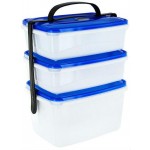 Набор контейнеров PLAST-TEAM с ручкой для переноски, 3 шт, голубой\/прозрачный (PT9150\/МВМГПР-22)