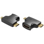 Адаптер-переходник Vention HDMI 19F\/Mini + Micro HDMI (AGFB0)