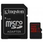 Карта памяти Kingston microSDHC 16GB Class 10 + SD адаптер SDCA3/16GB