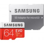 Карта памяти Samsung microSDXC Class 10 EVO+ 64Gb+SD adapter (MB-MC64GARU)