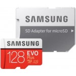 Карта памяти Samsung microSDXC Class 10 EVO+ V2 128Gb+SD adapter (MB-MC128GARU)