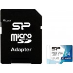 Карта памяти Silicon Power microSDXC 64GB Superior Pro + адаптер (SP064GBSTXDU3V20AB)