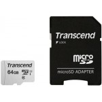 Карта памяти Transcend microSDXC 64GB Class 10 + адаптер (TS64GUSD300S-A)