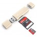 Картридер Satechi Aluminum USB 3.0 + USB Type-C - SD/microSD Gold (ST-TCCRAG)