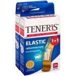 Пластырь TENERIS Elastic,  бактерицидный, 20+20 шт (1319-011)