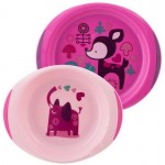 Набор детской посуды Chicco 12+, 2 тарелки, розовые (340728209) (00016002100000)