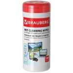 Чистящие салфетки Brauberg для экранов всех типов и оптических поверхностей, 100 шт (510122)
