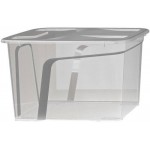 Коробка для хранения ПОЛИМЕРБЫТ Roombox, 50 л, с крышкой, прозрачная (4373400)