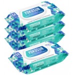 Антибактериальные влажные гигиенические салфетки YOKOSUN Megabox, 4х54 шт, голубые